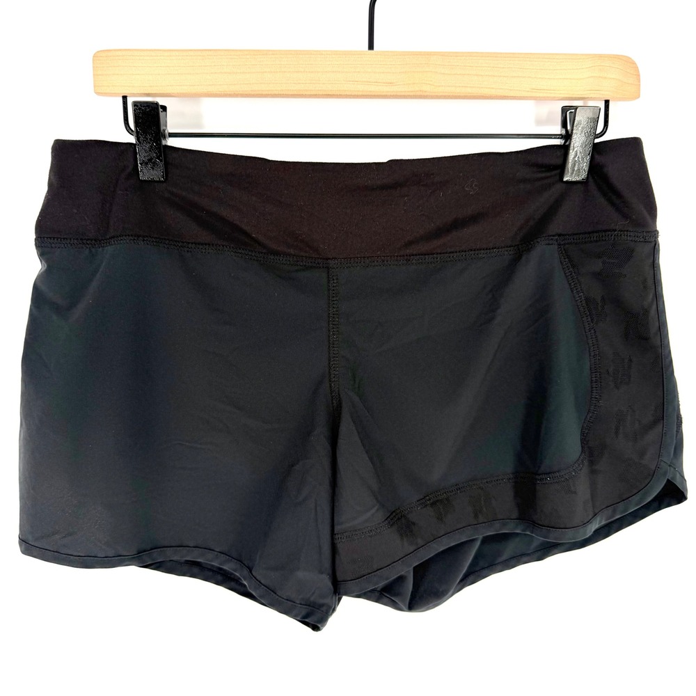 Rabbit Hopper Running Shorts Womens L Black 4"‎ Inseam Athletic Zip